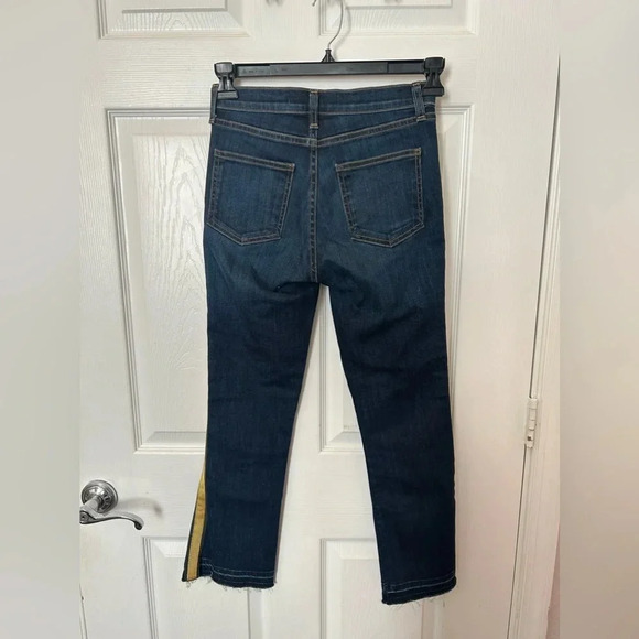 Veronica Beard Carolyn Tuxedo Stripe Baby Boot Crop Jeans 24 - Picture 3 of 6